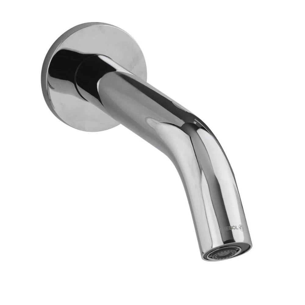 llave sensor para lavatorio de pared plateado cromado